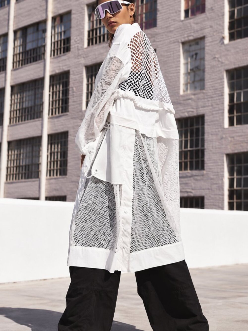 Free People FP Movement Under The Sea Mesh Maxi Parka White M | $328 Retail